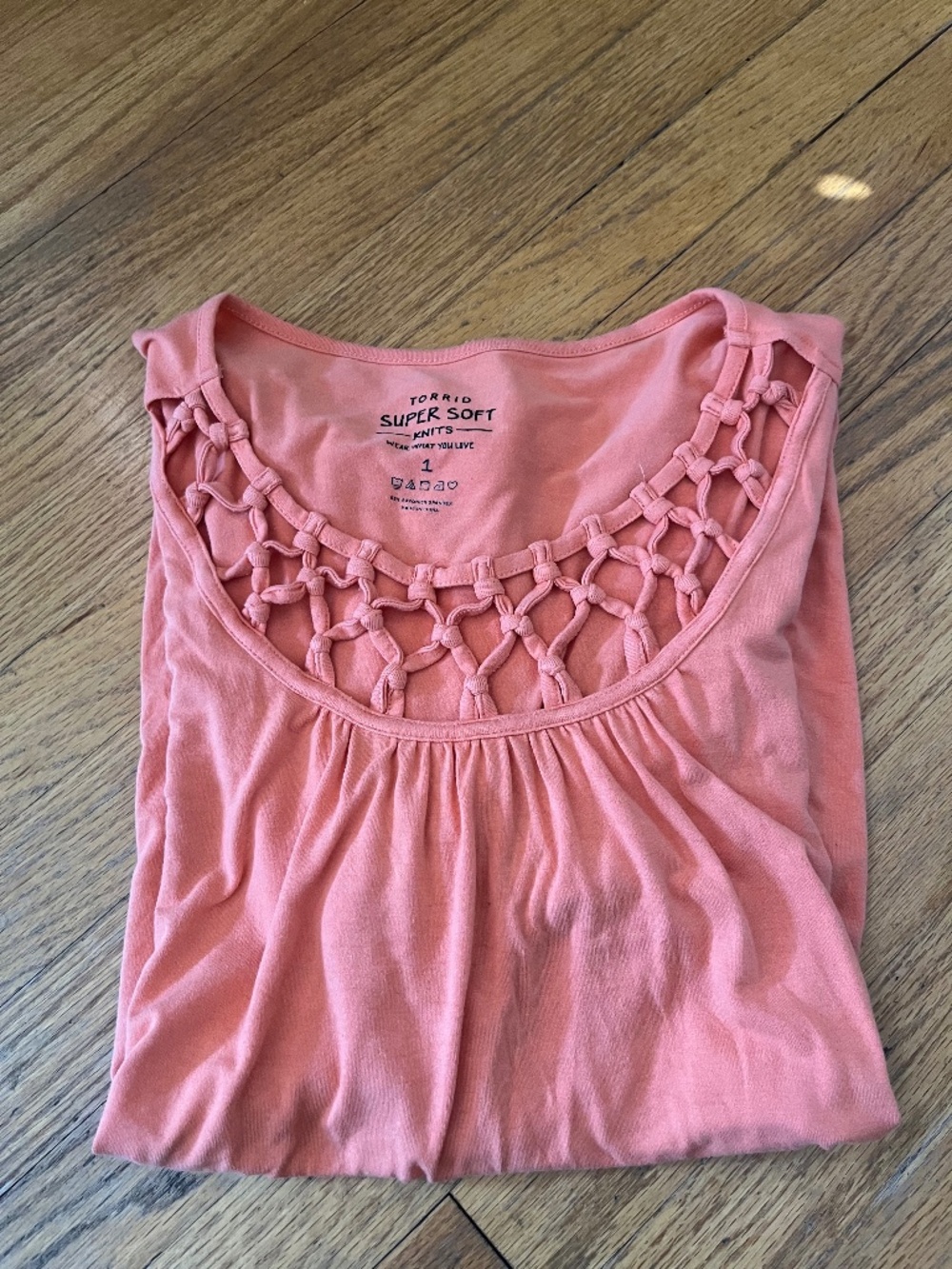 Coral-pink Torrid Super Soft Knits top